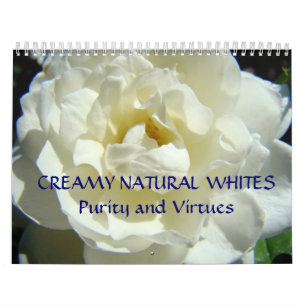 KALENDERS Crème Natuurlijke Witte Bloemen Bloemmot Kalender