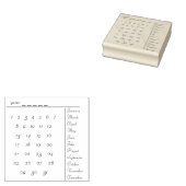 kalenderstempel 	rubberstempel (Gestempeld)