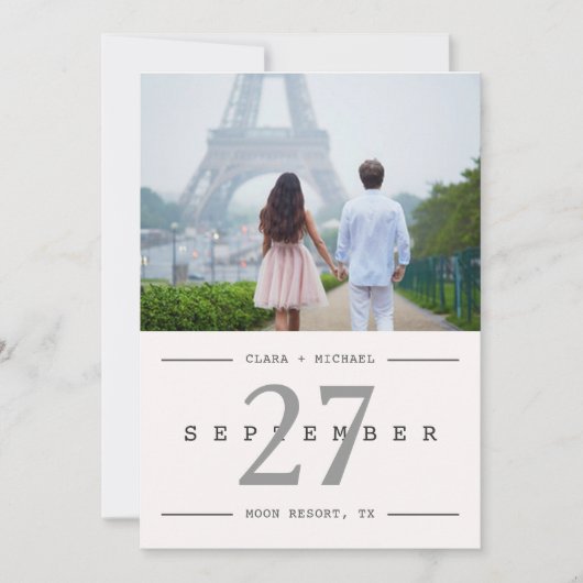 Kalenderstijl Big Date Photo Save the Date Kaart (Voorkant)