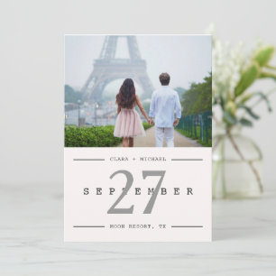 Kalenderstijl Big Date Photo Save the Date Kaart