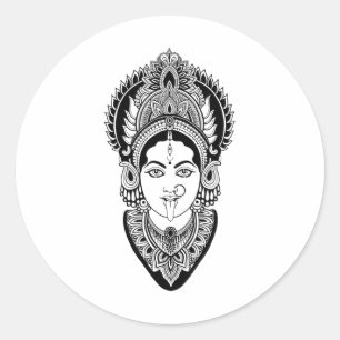 Kali Godin Afgodheid Indisch India Hindoe Yoga T-s Ronde Sticker