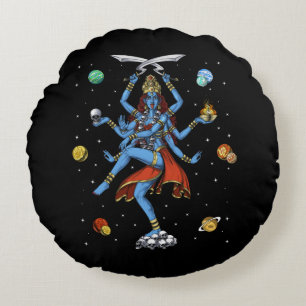Kali Hindu Goddess Rond Kussen
