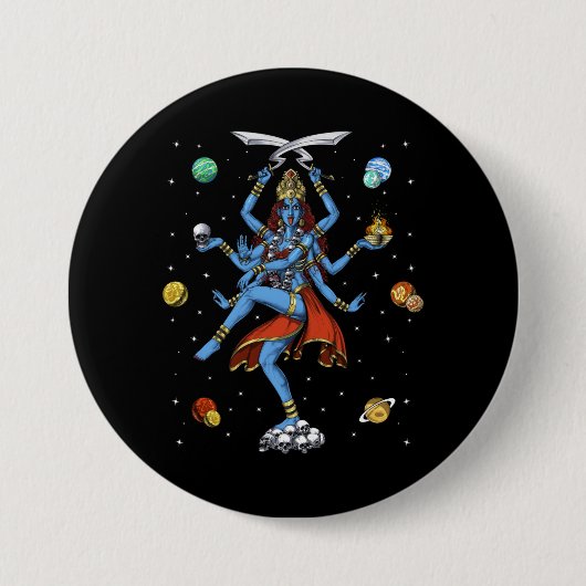 Kali Hindu Goddess Ronde Button 7,6 Cm (Voorkant)