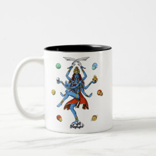 Kali Hindu Goddess Tweekleurige Koffiemok