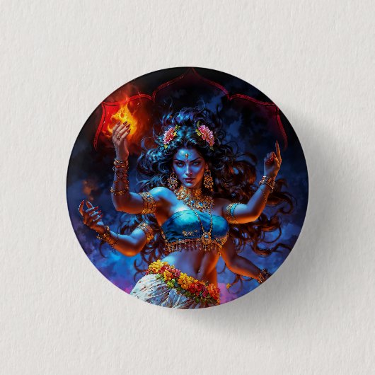 Kali in dans ronde button 3,2 cm (Voorkant)