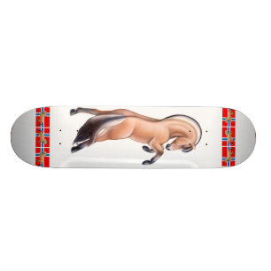 Kalibord voor paardenfokkaarten van Noorse Fjord Skateboard