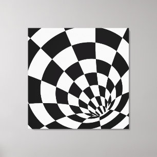 Kalidascope zwarte witte room Canvas Afdrukken