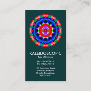 Kaliedoscopic Mandala 04 - Dark Green (003333) Visitekaartje