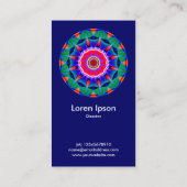 Kaliedoscopic Mandala - Dark Blue Visitekaartje (Achterkant)