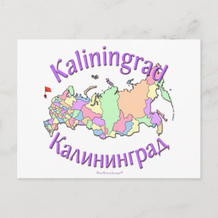 Kaliningrad Rusland-kaart Briefkaart