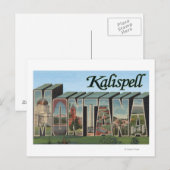 Kalispell, Montana - Grote letterscènes Briefkaart (Voorkant / Achterkant)