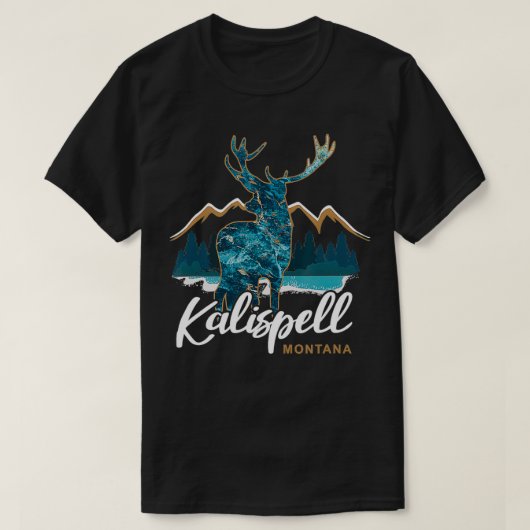 Kalispell Montana USA Flathead Lake Elk Vacation S T-shirt (Design voorkant)