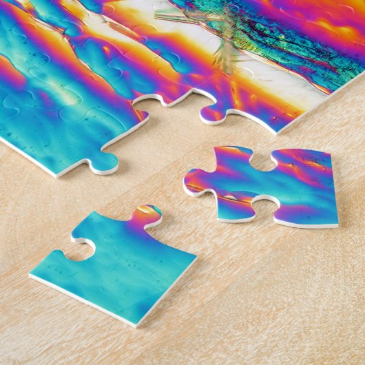 Kaliumhydroxide onder microscoop legpuzzel (Zijkant)