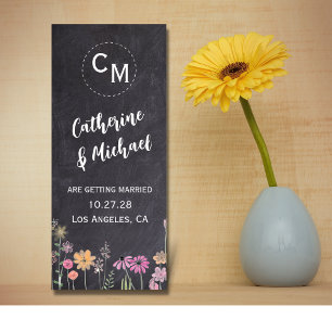 Kalk Board Modern Trendy Floral Save the Date
