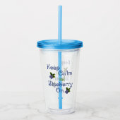 Kalk en bosbessen houden op acrylknollen acryl drinkbeker (Voorkant)