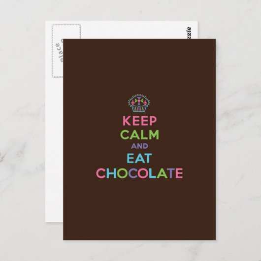 Kalk en eet chocolade briefkaart (Voorkant / Achterkant)