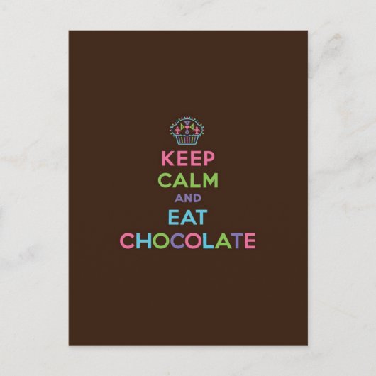 Kalk en eet chocolade briefkaart (Voorkant)