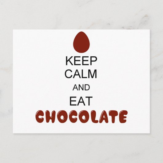 Kalk en eet chocolade briefkaart (Voorkant)