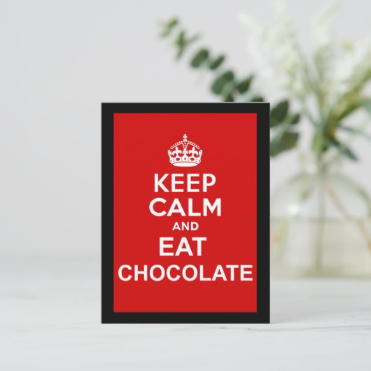 Kalk en eet chocolade briefkaart (Staand voorkant)