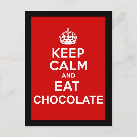 Kalk en eet chocolade briefkaart (Voorkant)