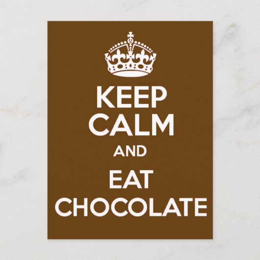 Kalk en eet chocolade briefkaart (Voorkant)
