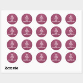 Kalk en eet chocolade, Roze leder, Kroon Ronde Sticker (Vel)