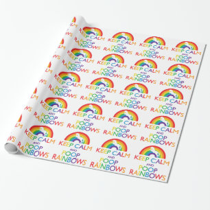 Kalk- en Poop Rainbows Unicorn Cadeaupapier
