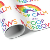 Kalk- en Poop Rainbows Unicorn Cadeaupapier (Rol Hoek)