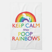 Kalk- en Poop Rainbows Unicorn Theedoek (Verticaal)