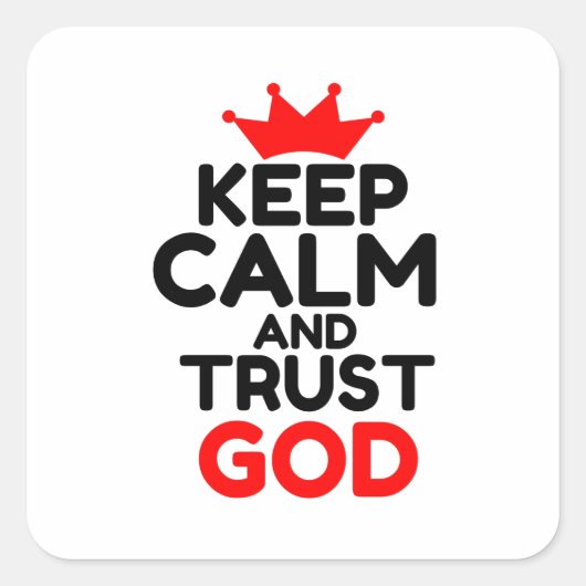 KALK EN TRUST GOD BEWAREN VIERKANTE STICKER (Voorkant)