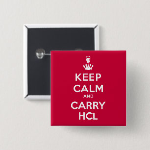 Kalk en voer HCl houden Vierkante Button 5,1 Cm