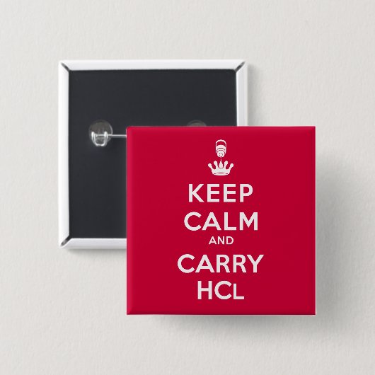 Kalk en voer HCl houden Vierkante Button 5,1 Cm (Voorkant /achterkant)