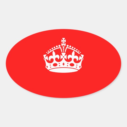 KALK OP rood decor BEHOUDEN Ovale Sticker (Voorkant)
