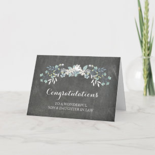 Kalkbord met felicitaties voor zoon en schoondocht kaart