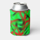 Kalkgroen en helder rood krullen, met schaduw? blikjeskoeler (Blikje Achterkant)