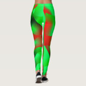 Kalkgroen en heldere rode golving, met schaduw? leggings (Achterkant)