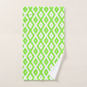 Kalkgroen en wit diamantpatroon bad handdoek (Handdoek)