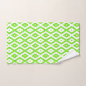 Kalkgroen en wit diamantpatroon bad handdoek (Handdoek)