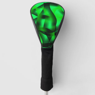 Kalkgroen en zwart krullen, met een schaduw? golfheadcover