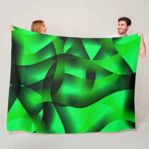 Kalkgroen en zwart krullen, met schaduw? fleece deken