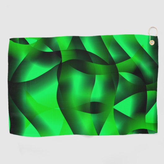 Kalkgroen en zwart krullen, met schaduw? golfhanddoek (Horizontaal)