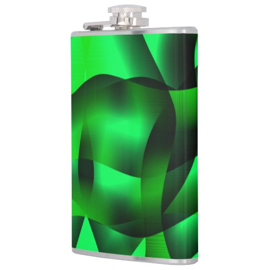 Kalkgroen en zwart krullen, met schaduw? heupfles (Links)