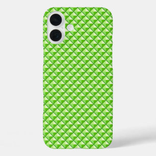Kalkgroen, enamel look, bestudeerd raster iPhone 16 plus hoesje