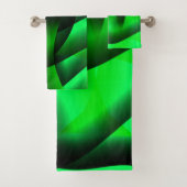 Kalkgroene en zwarte golflengte, met schaduw? bad handdoek (Insitu)