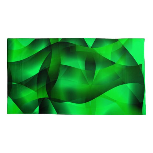 Kalkgroene en zwarte golflengte, met schaduw? kussensloop (Achterkant-Links)