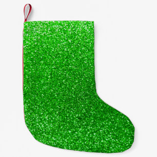 Kalkgroene glitter kleine kerstsok
