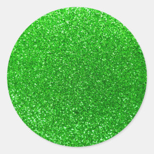 Kalkgroene glitter ronde sticker