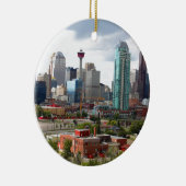 Kalkhoudende skyline met gebouwen en toren keramisch ornament (Rechts)