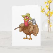 Kalkoen als boer kaart (Gele Bloem)