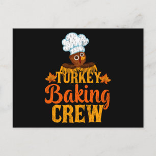 Kalkoen Bakploeg Grappig Thanksgiving Chef Cadeau Briefkaart